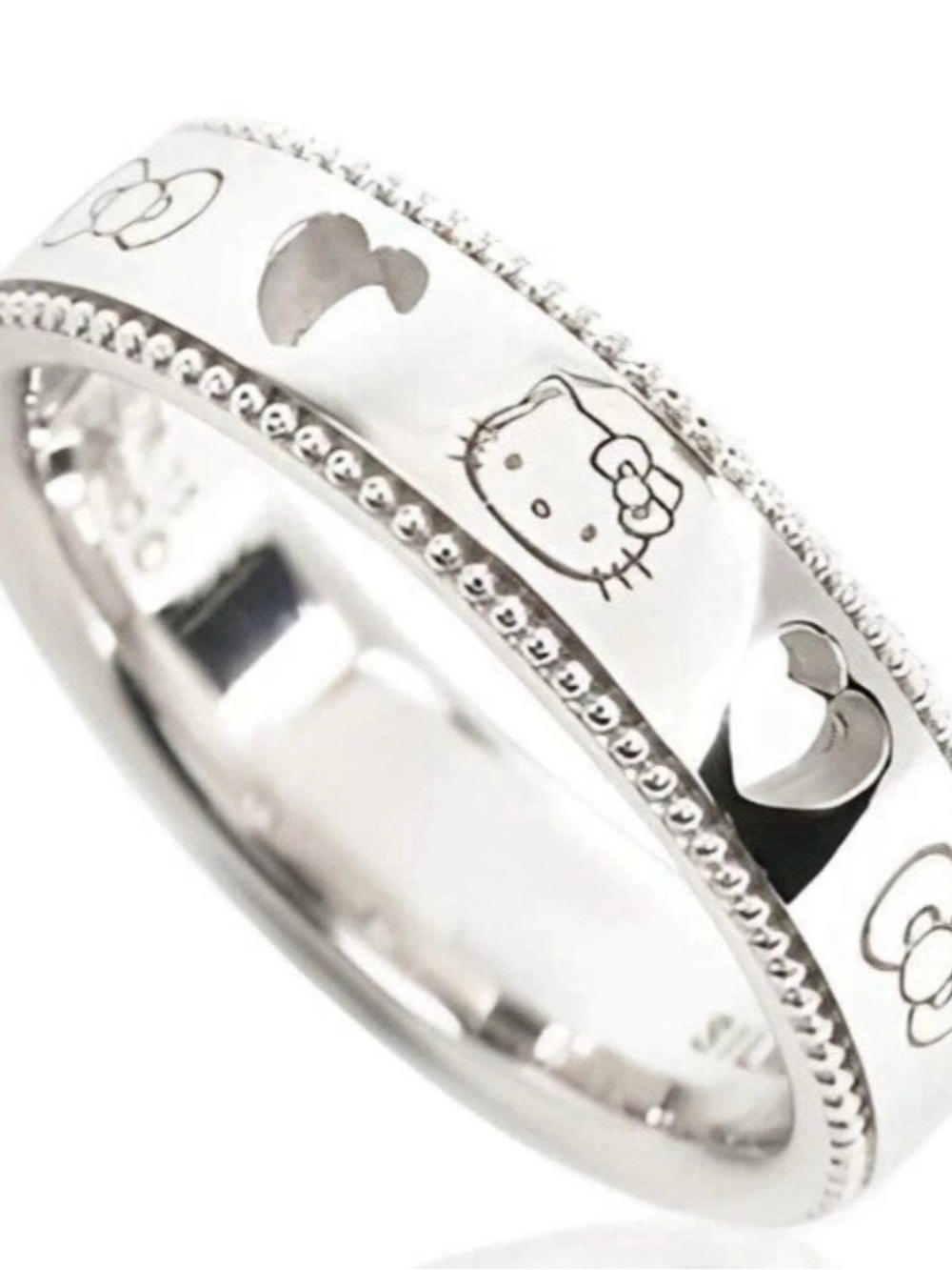 Hello kitty sterling silver band ring